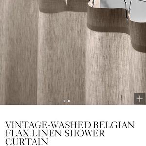 NEW RH Vintage-Washed Belgian Linen Shower Curtain